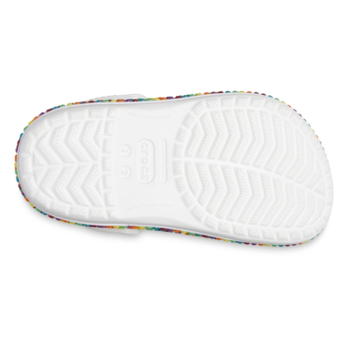 Saboți Crocs Crocband Gem Band Clog Kids Alb - White