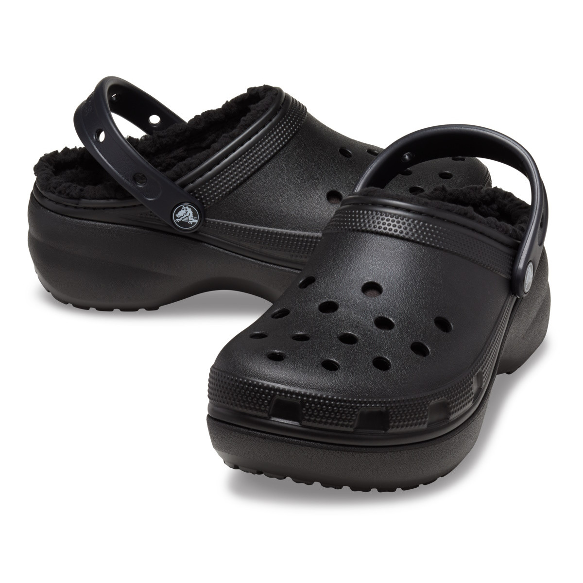 Saboti Crocs Classic Platform Lined Clog Negru - Black - 3 | YEO