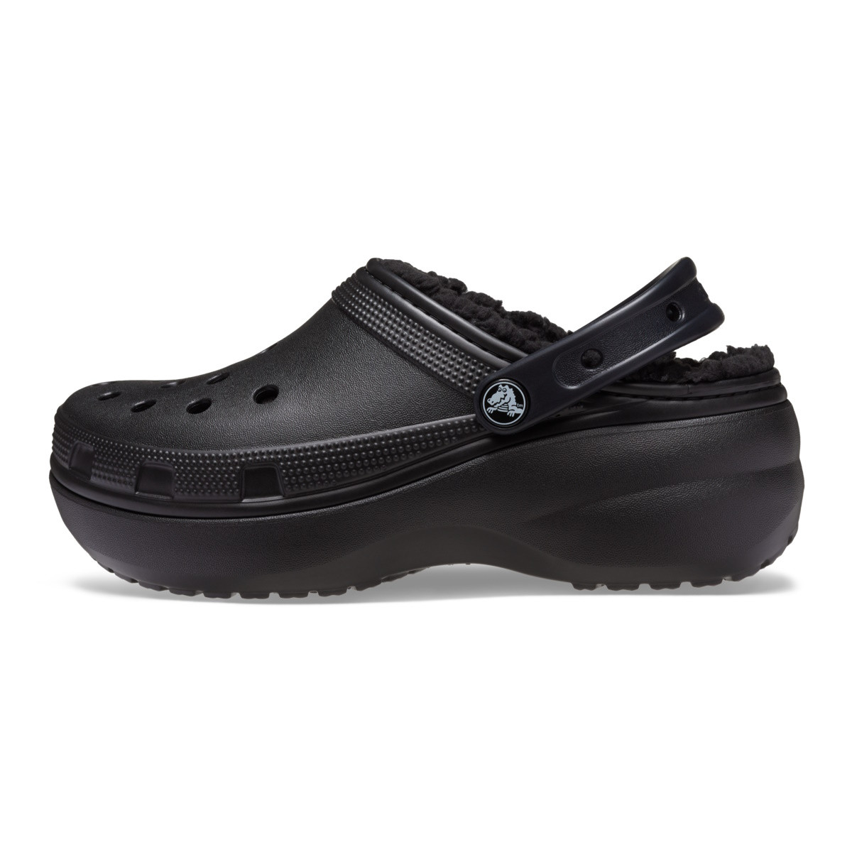 Saboti Crocs Classic Platform Lined Clog Negru - Black - 2 | YEO