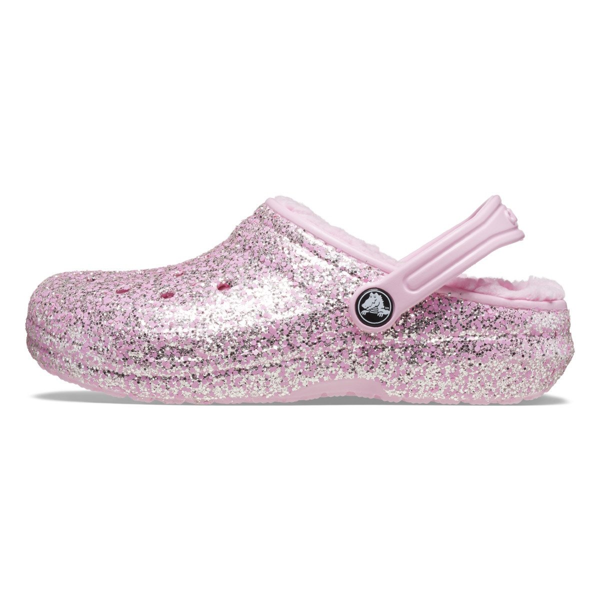 Saboti Crocs Toddler Classic Glitter Lined Clog Roz - Flamingo - 2 | YEO