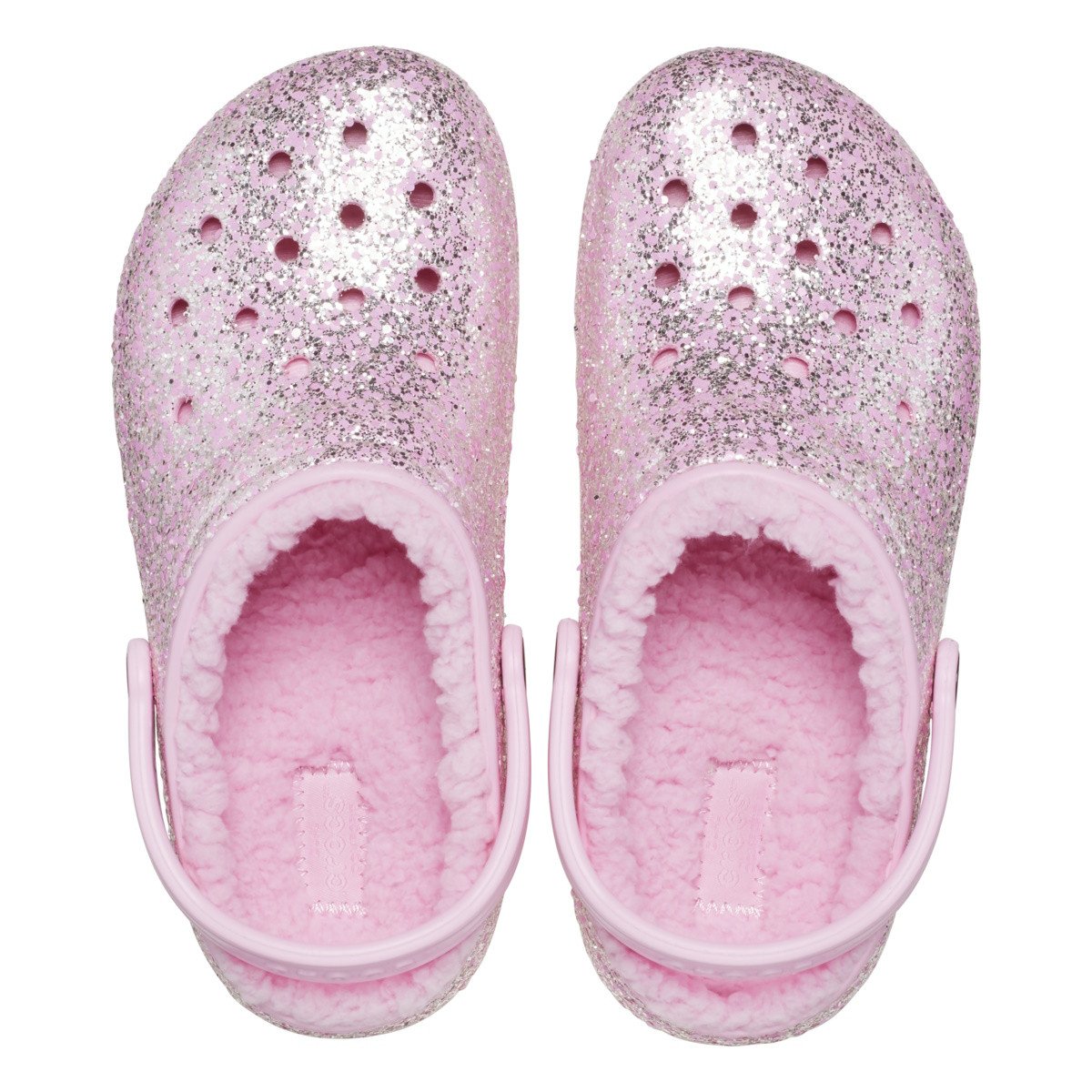 Saboti Crocs Toddler Classic Glitter Lined Clog Roz - Flamingo - 4 | YEO
