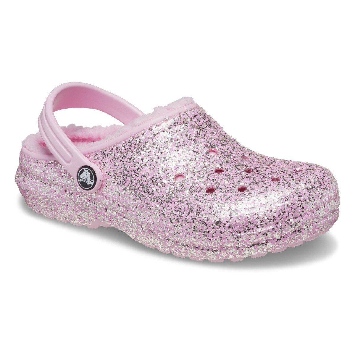 Saboti Crocs Toddler Classic Glitter Lined Clog Roz - Flamingo - 1 | YEO