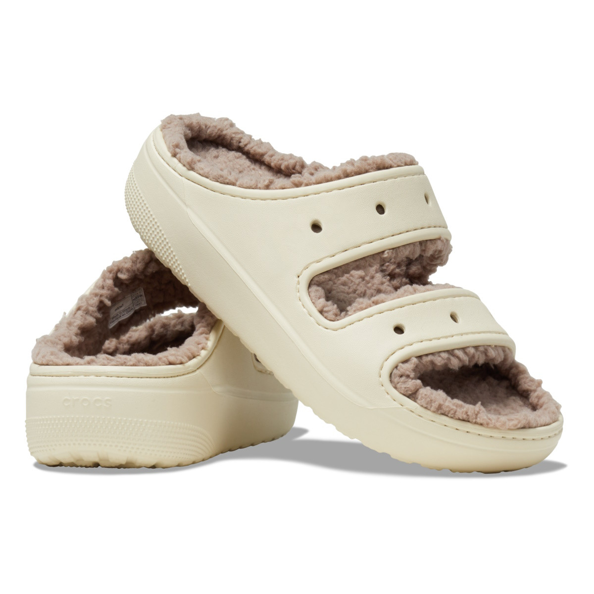 Crocs Classic Cozzzy Sandal Bej - Bone/Mushroom - 3 | YEO