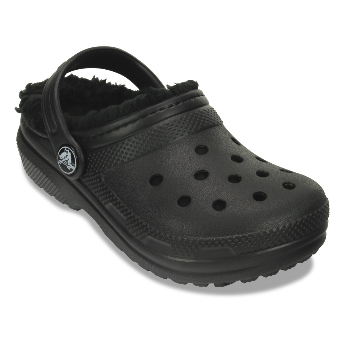 Saboti Crocs New Classic Lined Clog Kids Negru - Black/Black - 1 | YEO