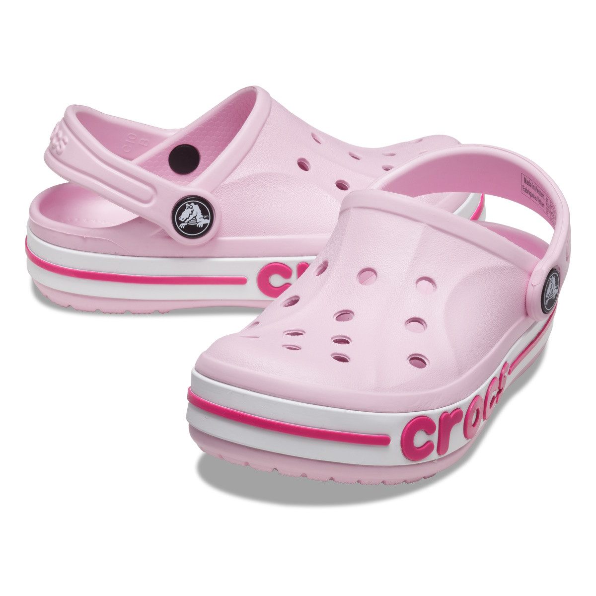 Saboti Crocs Toddler Bayaband Clog Roz - Ballerina Pink/Candy Pink - 3 | YEO