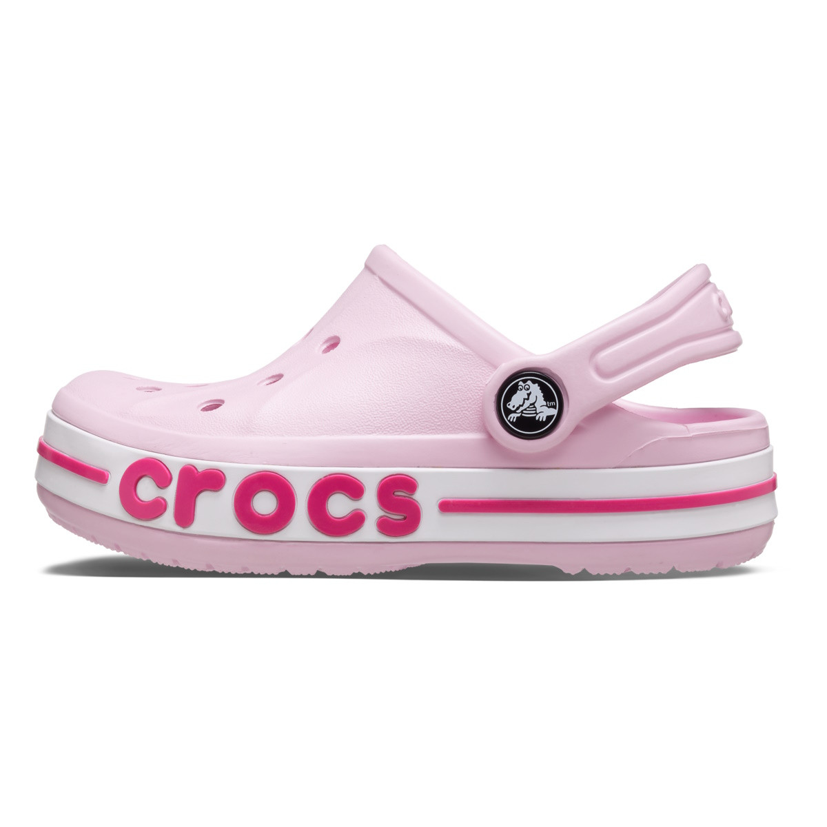 Saboti Crocs Toddler Bayaband Clog Roz - Ballerina Pink/Candy Pink - 2 | YEO