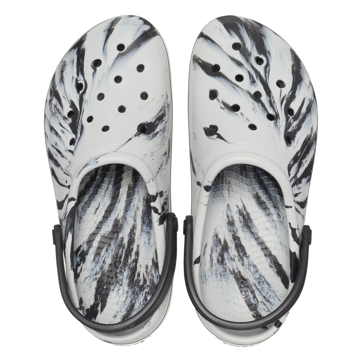Saboti Crocs Off Court Marbled Clog Negru - Black/White - 4 | YEO