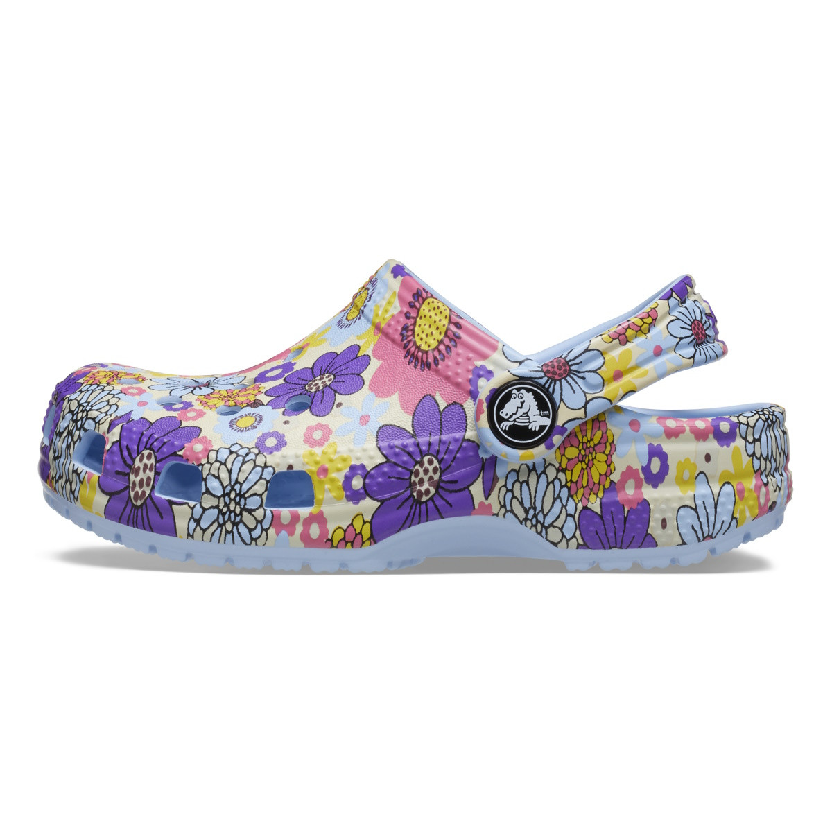 Saboti Crocs Toddler Classic Retro Floral Clog Albastru - Blue Calcite/Multi - 2 | YEO