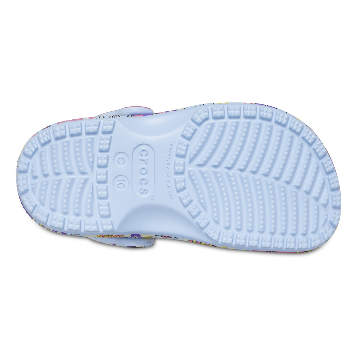 Saboti Crocs Toddler Classic Retro Floral Clog Albastru - Blue Calcite/Multi