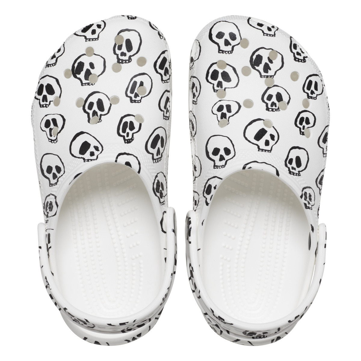 Saboti Crocs Classic Skull Print Clog Kids Alb - White/Black - 4 | YEO
