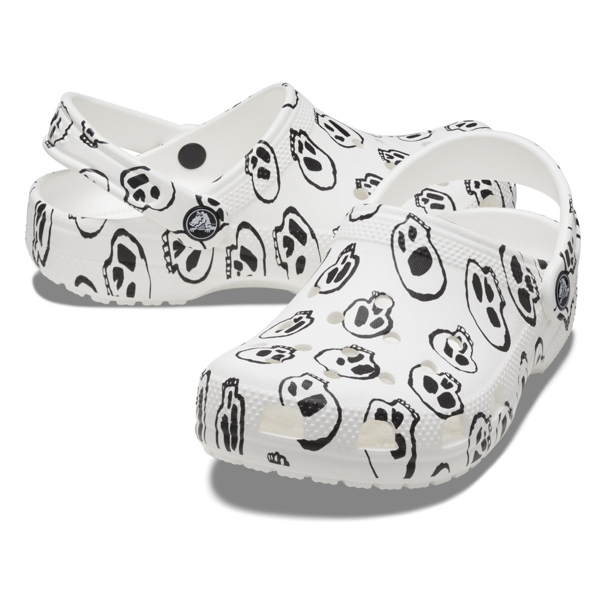 Saboti Crocs Classic Skull Print Clog Kids Alb - White/Black - 3 | YEO