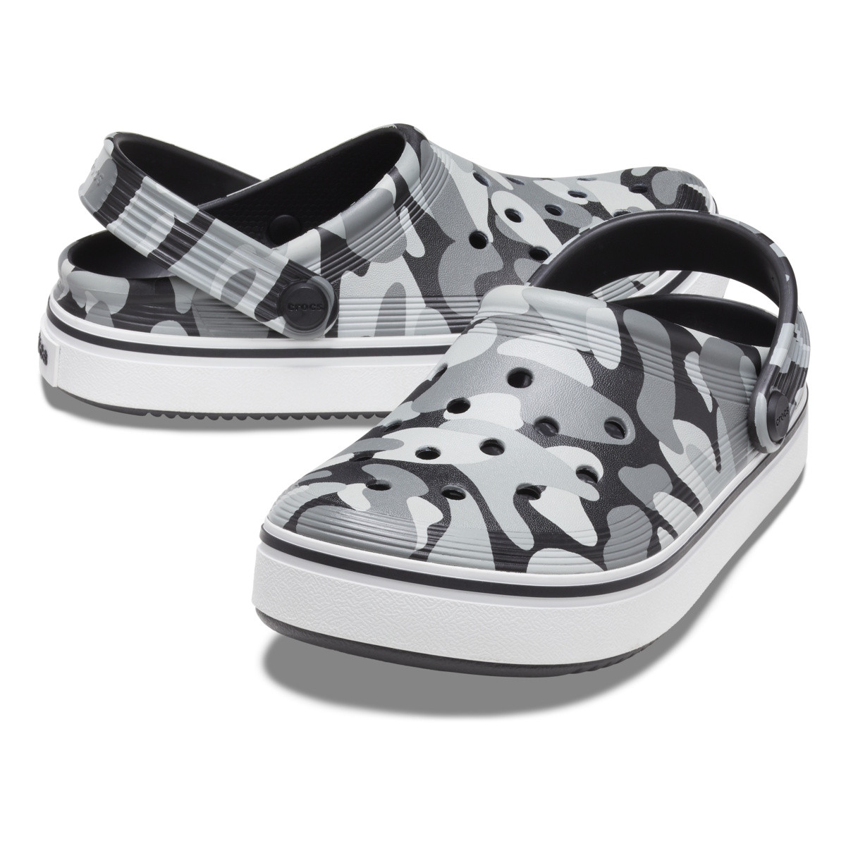 Saboti Crocs Off Court Camo Redux Clog Kids Negru - Black/White - 3 | YEO