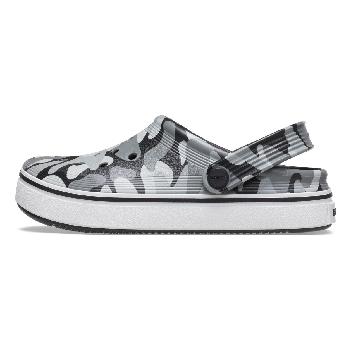 Saboti Crocs Toddler Off Court Camo Redux Clog Negru - Black/White - 2 | YEO