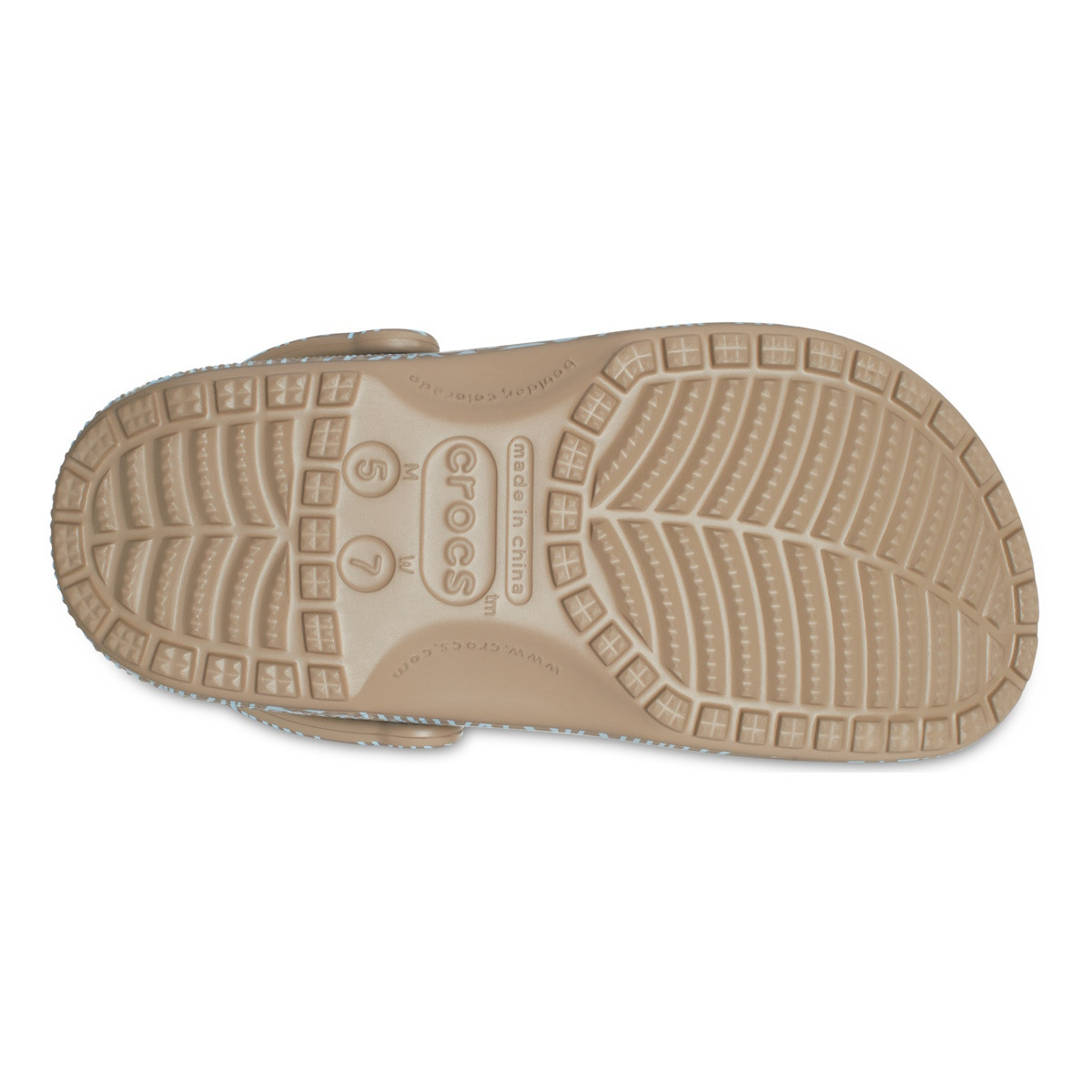 Saboti Crocs Classic Topographic Clog Maro - Khaki/Multi - 5 | YEO