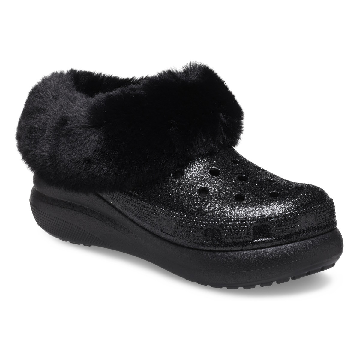 Pantofi Crocs Classic Furever Crush Glitter Shoe Negru - Black - 1 | YEO