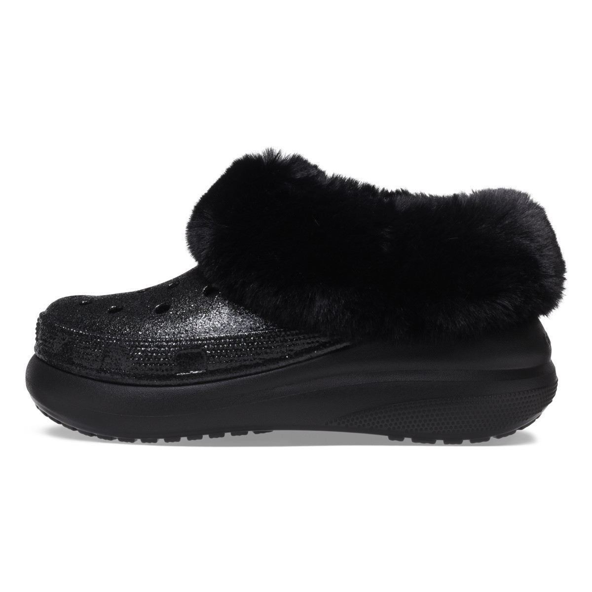 Pantofi Crocs Classic Furever Crush Glitter Shoe Negru - Black - 2 | YEO