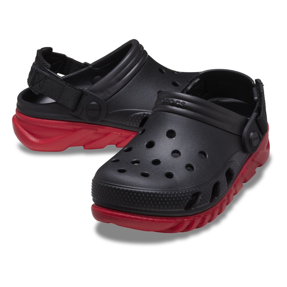 Saboti Crocs Duet Max II Clog Kids Negru - Black /Varsity Red - 3 | YEO