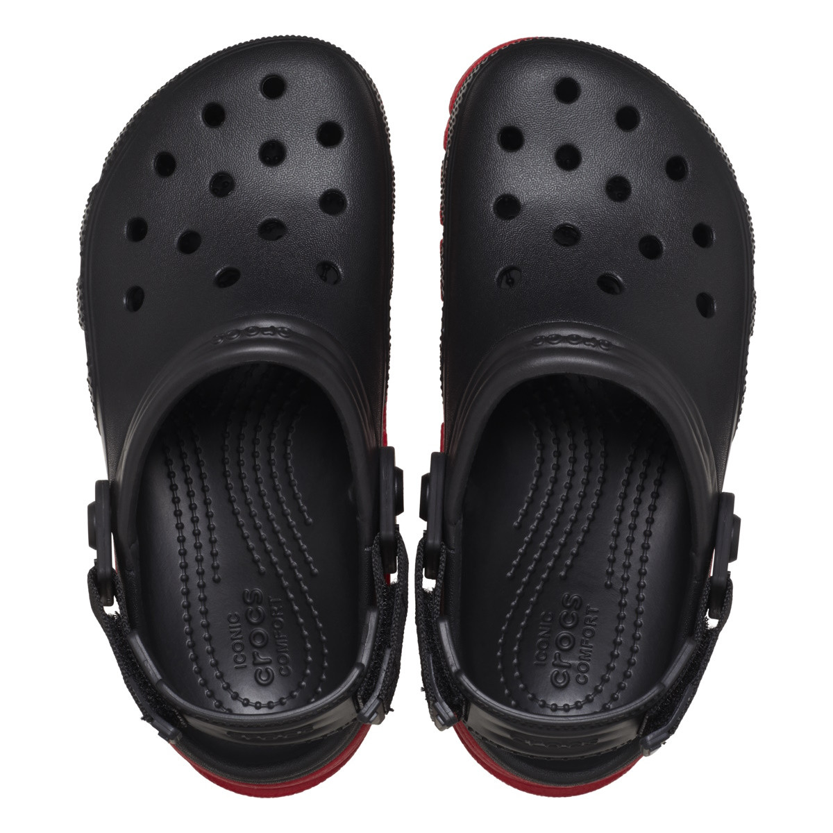 Saboti Crocs Duet Max II Clog Kids Negru - Black /Varsity Red - 4 | YEO