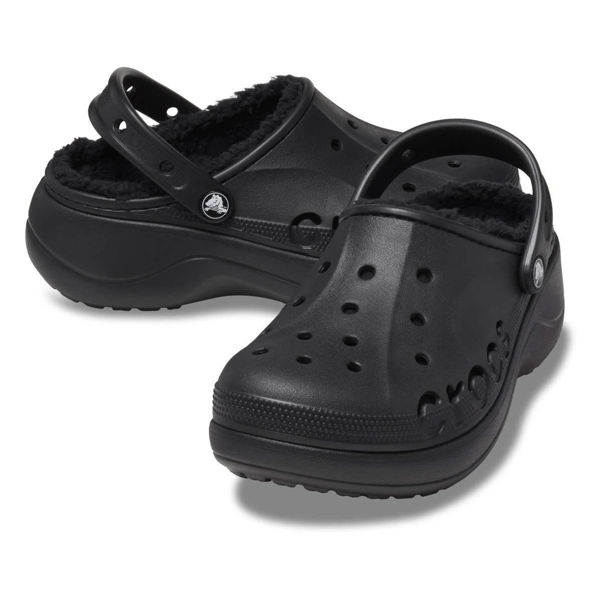 Saboti Crocs Baya Platform Lined Clog Negru - Black - 3 | YEO