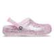 Saboti Crocs New Classic Glitter Lined Clog Kids Culoare Roz - Flamingo