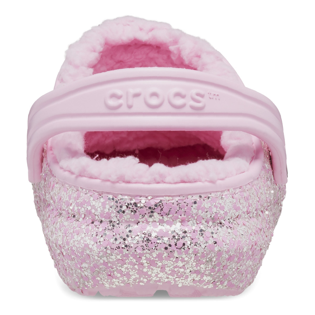 Saboti Crocs New Classic Glitter Lined Clog Kids Roz - Flamingo - 3 | YEO