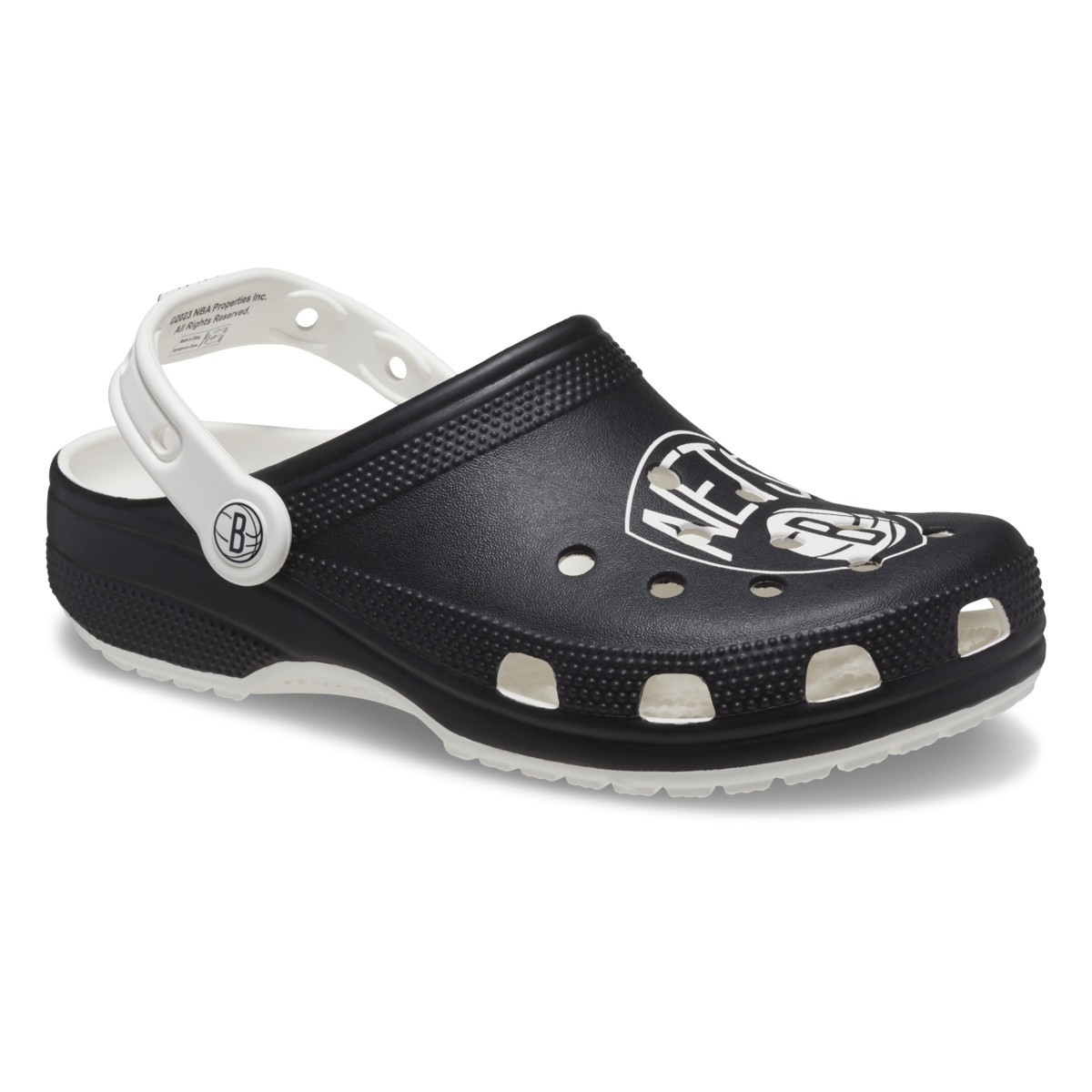 Saboti Crocs NBA Brooklyn Nets Clog Alb - White/Black - 1 | YEO