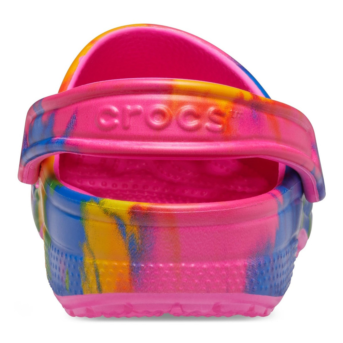 Saboti Crocs Classic Tie-Dye Graphic Clog Roz - Electric Pink/Multi - 5 | YEO