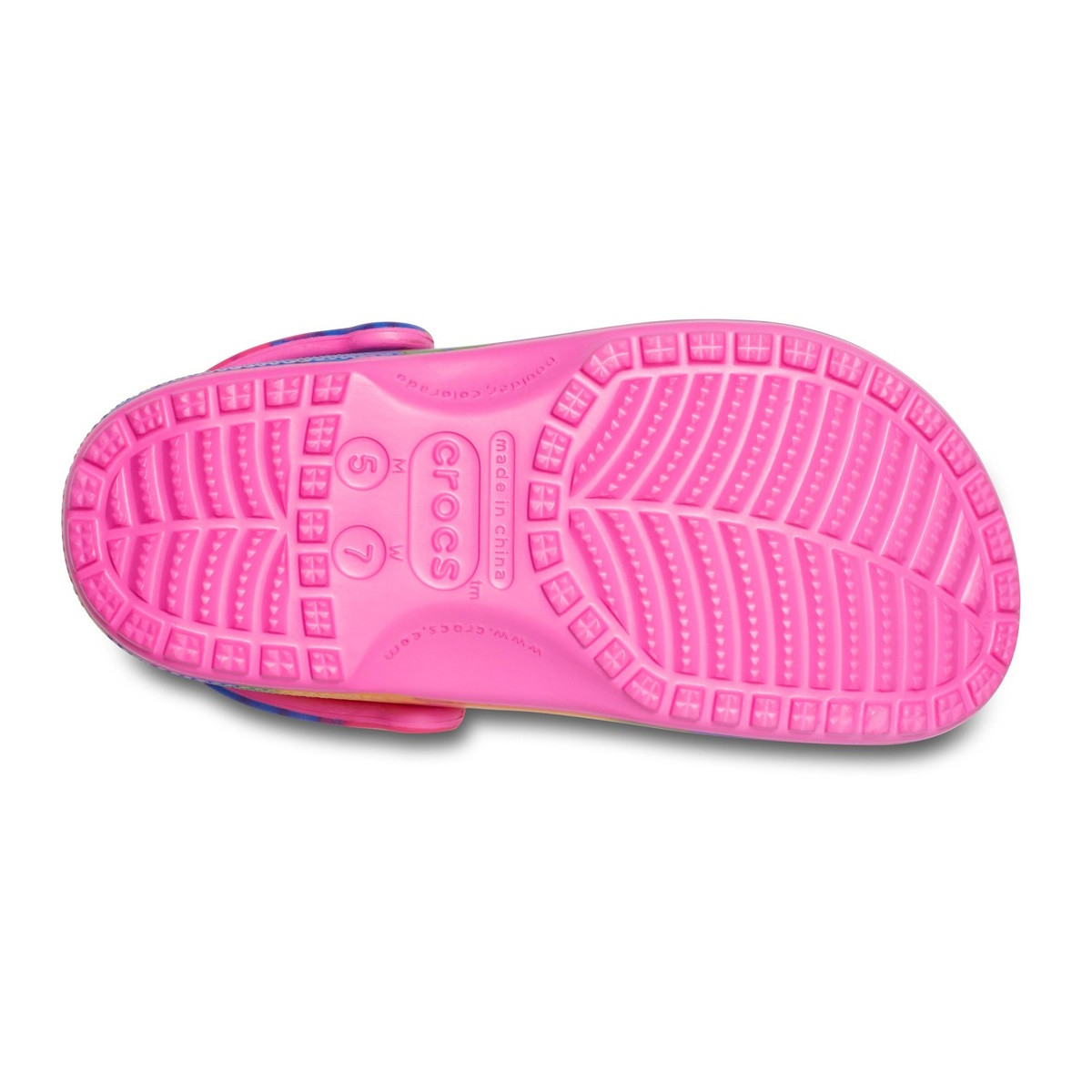 Saboti Crocs Classic Tie-Dye Graphic Clog Roz - Electric Pink/Multi