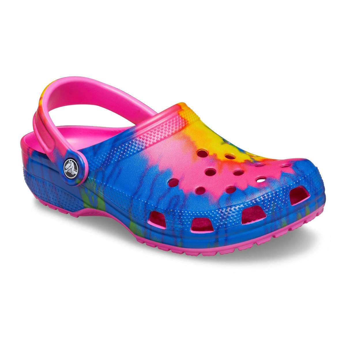 Saboti Crocs Classic Tie-Dye Graphic Clog Roz - Electric Pink/Multi - 1 | YEO