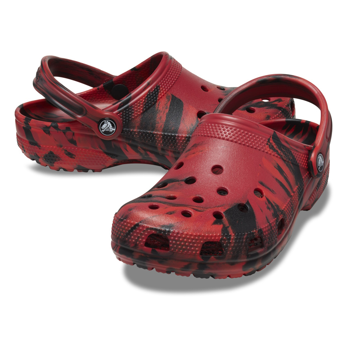 Saboți Crocs Classic Marbled Clog Rosu - Pepper/Black - 3 | YEO