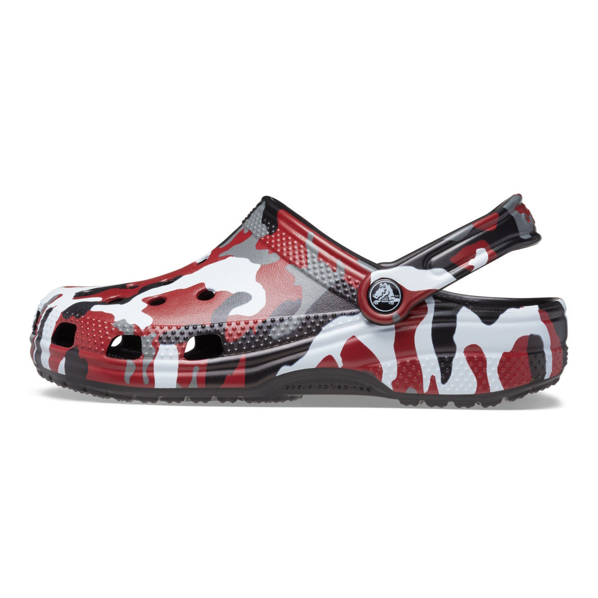 Saboti Crocs Classic Printed Camo Clog Negru - Black/Red - 2 | YEO
