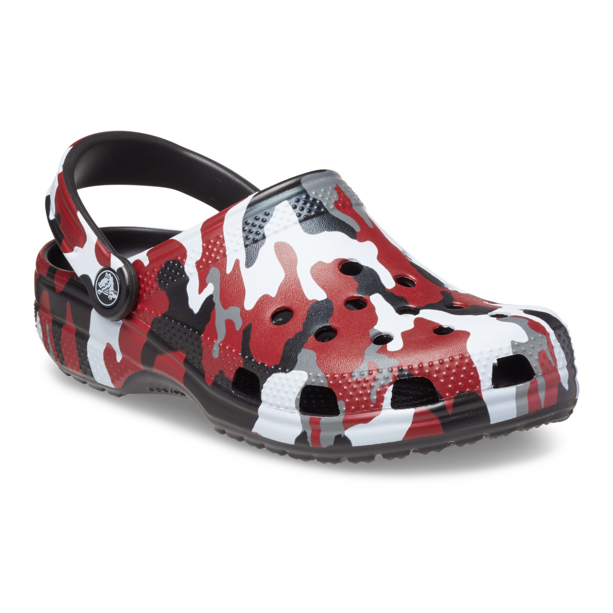 Saboti Crocs Classic Printed Camo Clog Negru - Black/Red - 1 | YEO
