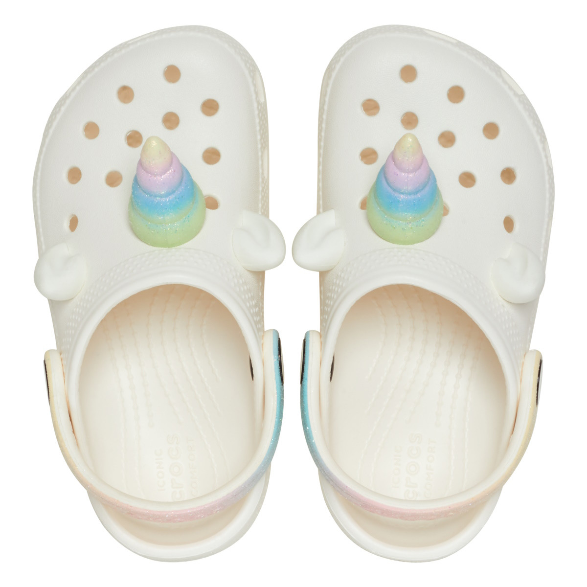 Saboti Crocs Classic Toddler I Am Rainbow Unicorn Clog Alb - Chalk - 4 | YEO