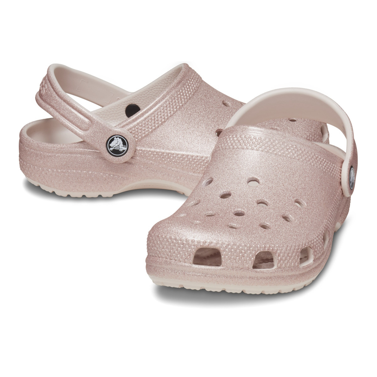 Saboti Crocs Toddler Classic Glitter Clog Roz - Quartz Glitter - 3 | YEO