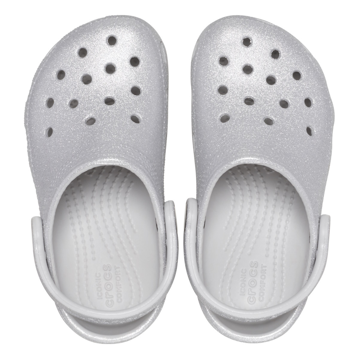 Saboti Crocs Classic Glitter Clog Kids Gri - Silver Glitter - 4 | YEO
