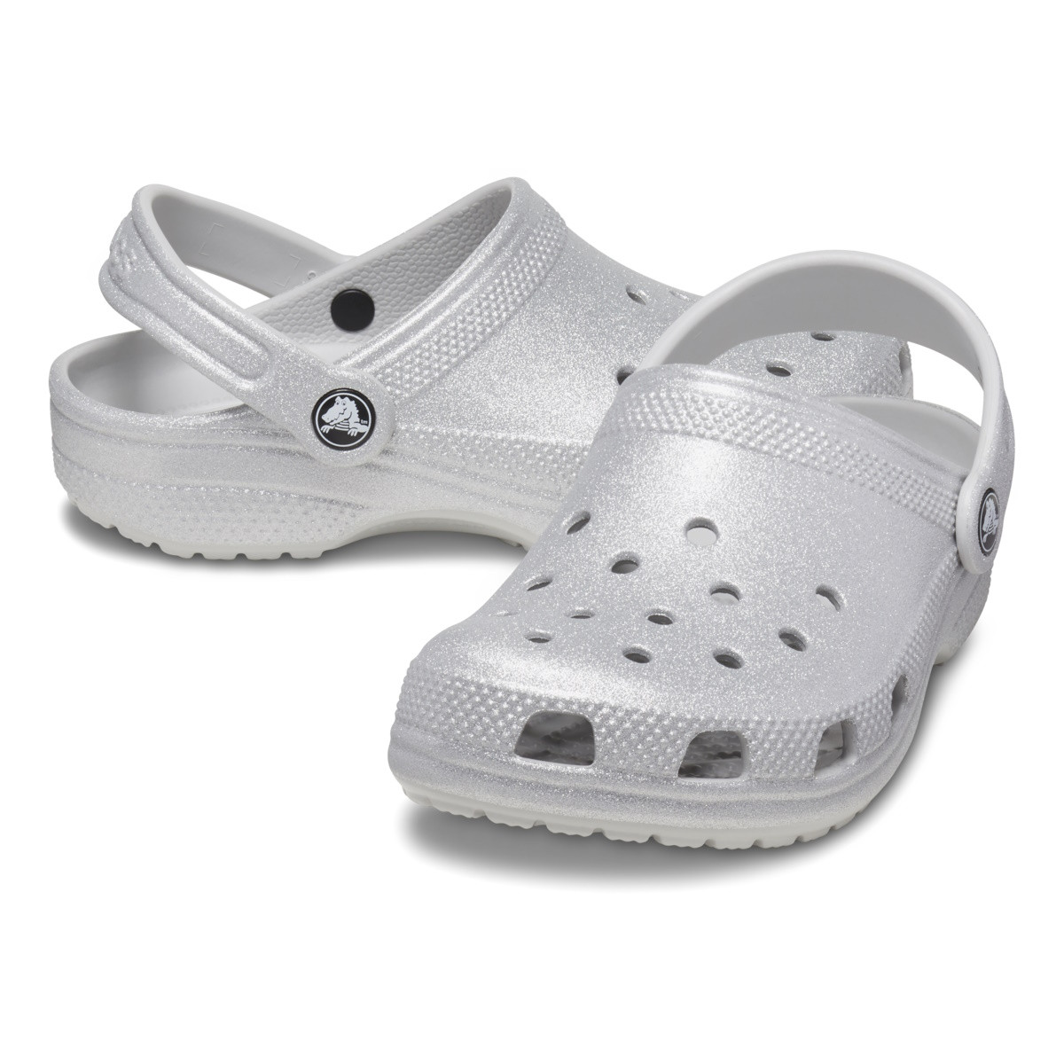 Saboti Crocs Classic Glitter Clog Kids Gri - Silver Glitter - 3 | YEO