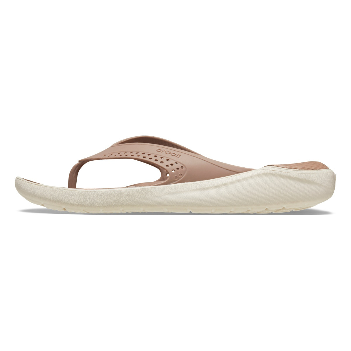 Slapi Crocs LiteRide Flip Maro - Latte/Stucco - 2 | YEO