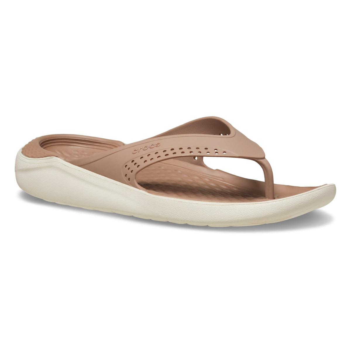 Slapi Crocs LiteRide Flip Maro - Latte/Stucco - 1 | YEO