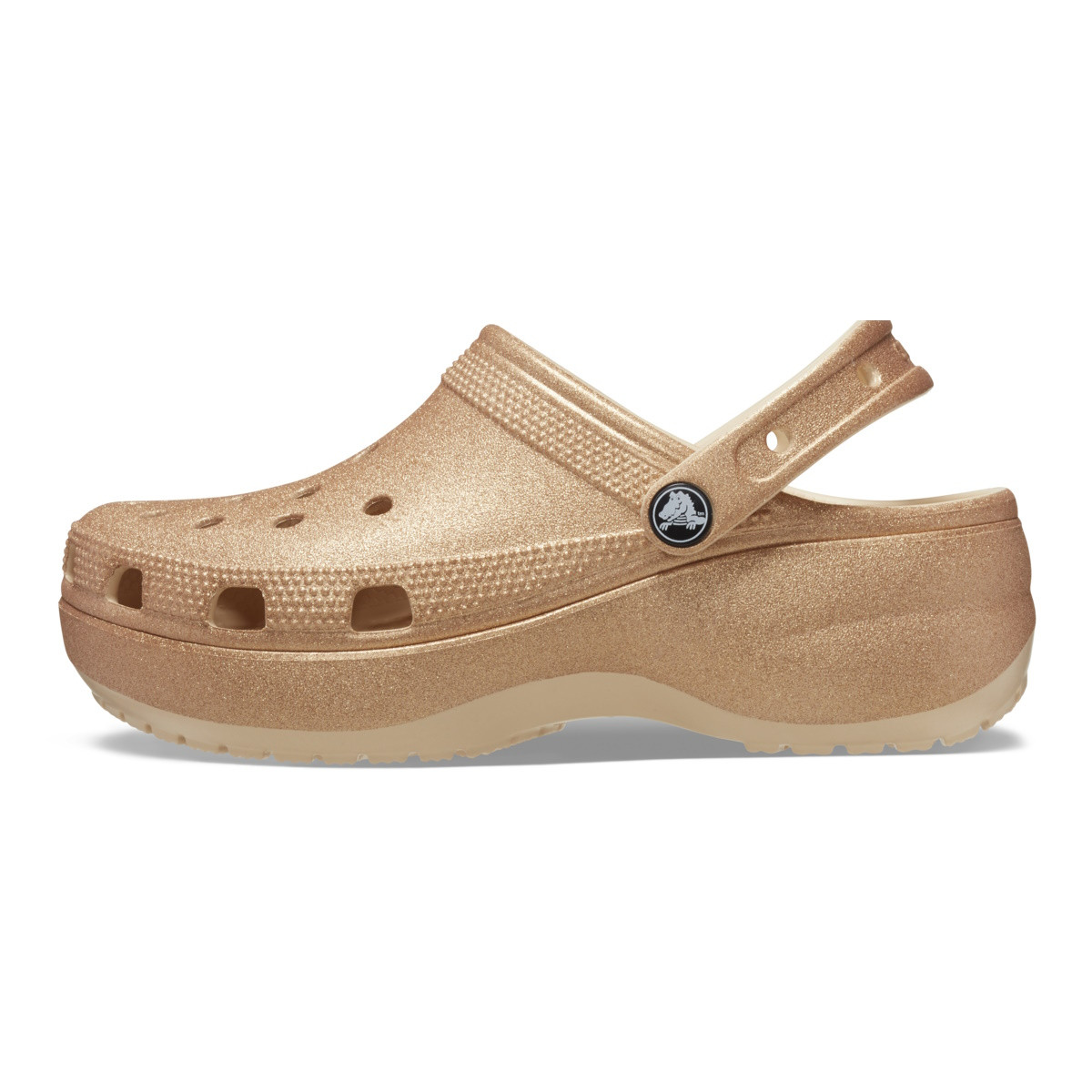 Saboți Crocs Women\'s Classic Platform Glitter Clog Bej - Shitake - 2 | YEO
