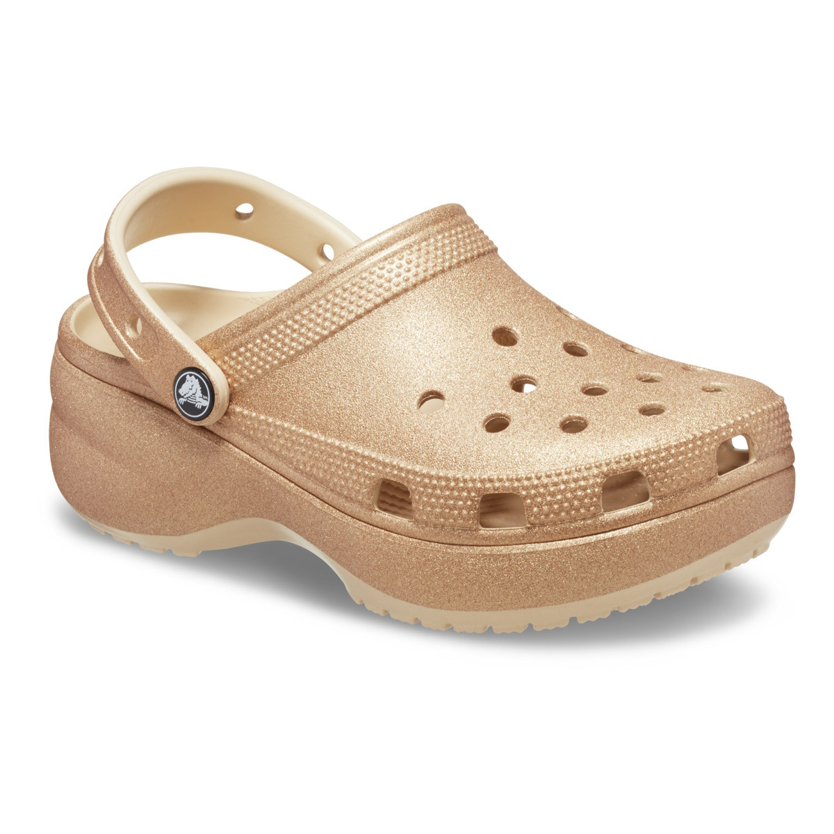 Saboți Crocs Women\'s Classic Platform Glitter Clog Bej - Shitake - 1 | YEO