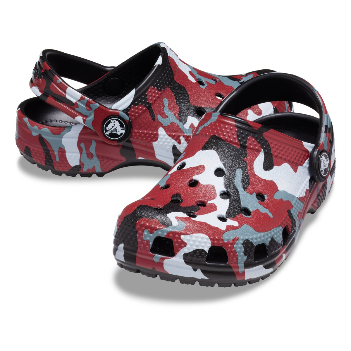 Saboti Crocs Classic Camo Clog Kids Negru - Black/Red - 3 | YEO