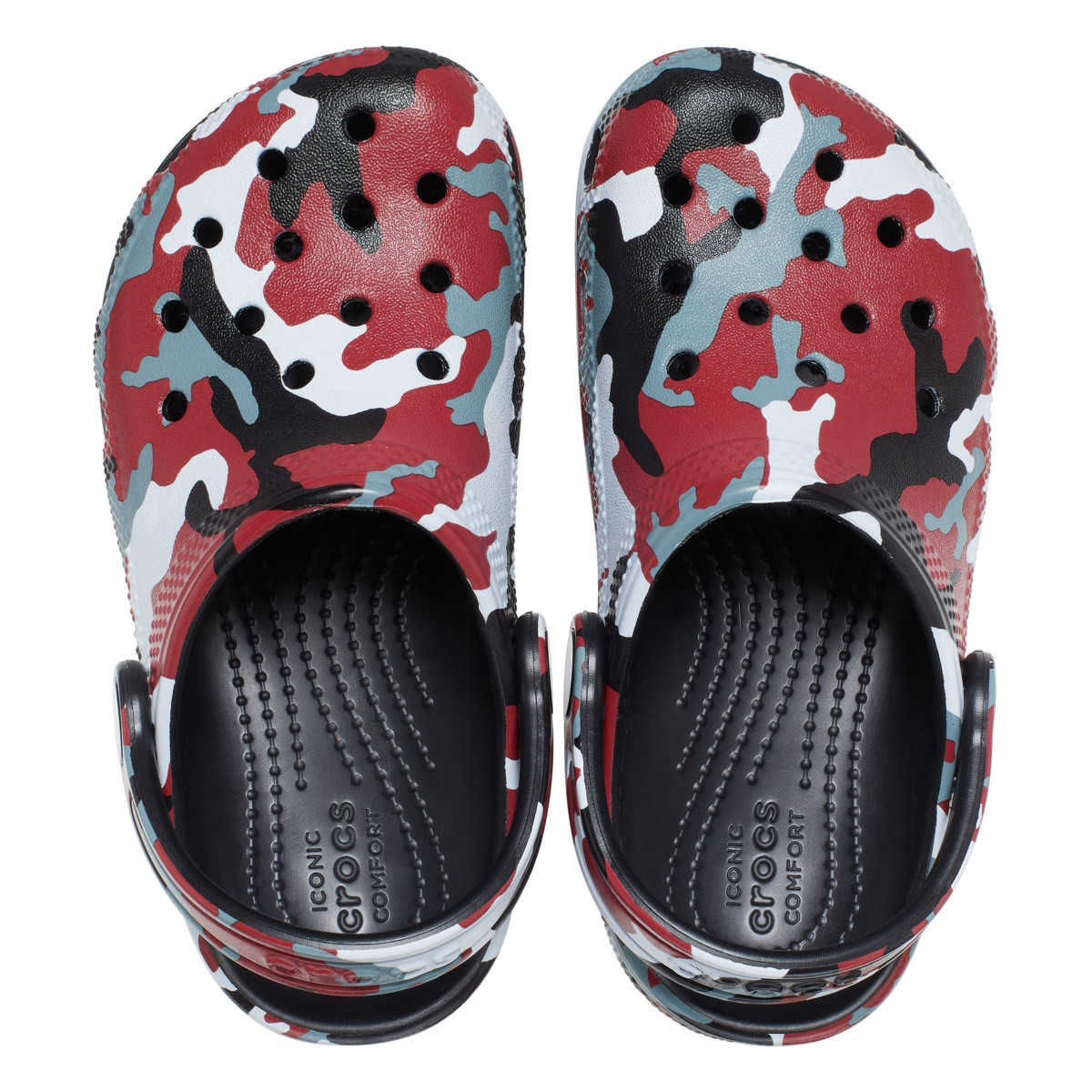 Saboti Crocs Classic Camo Clog Kids Negru - Black/Red - 4 | YEO