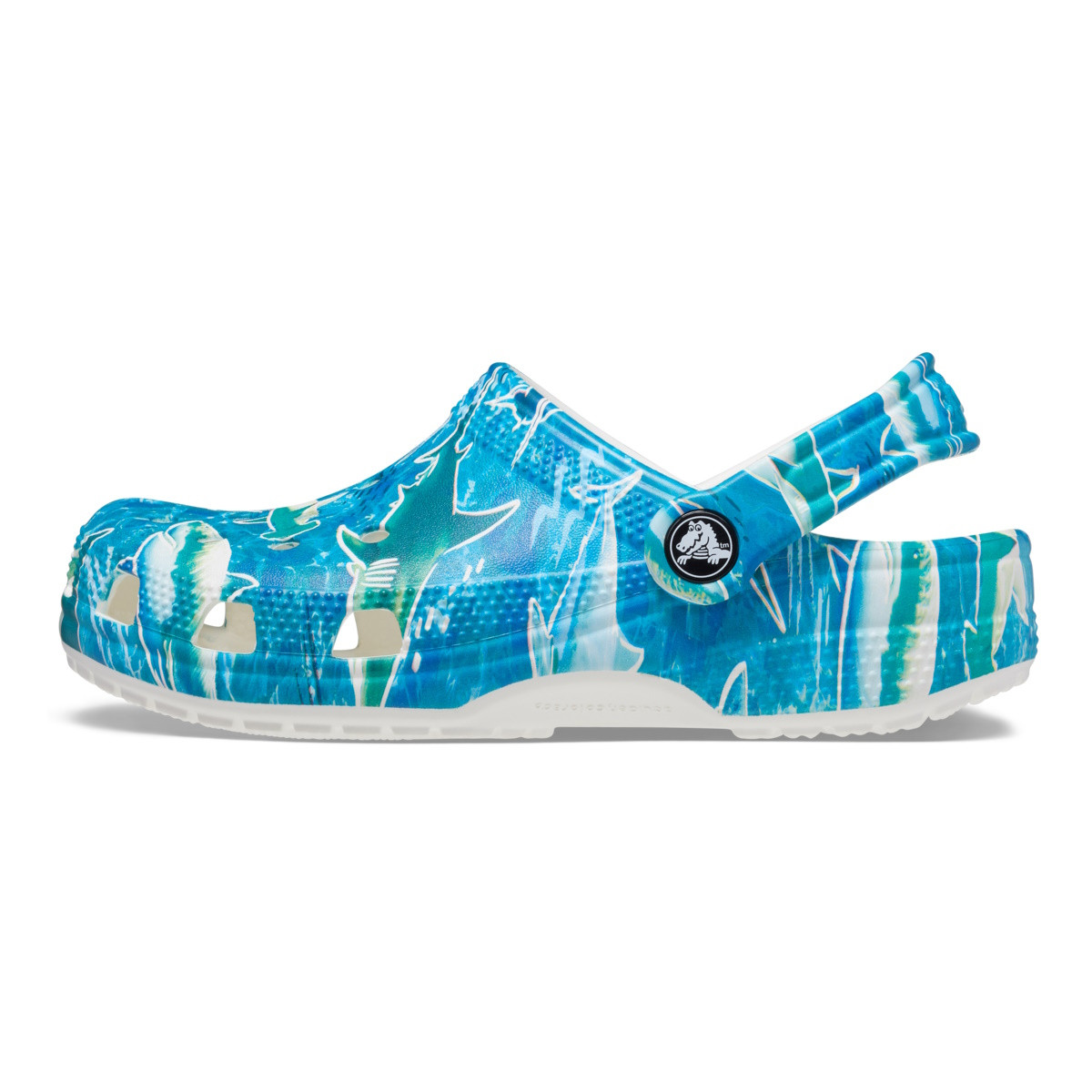 Saboti Crocs Classic Pool Party Clog Kids Albastru deschis - Shark/Ocean - 2 | YEO