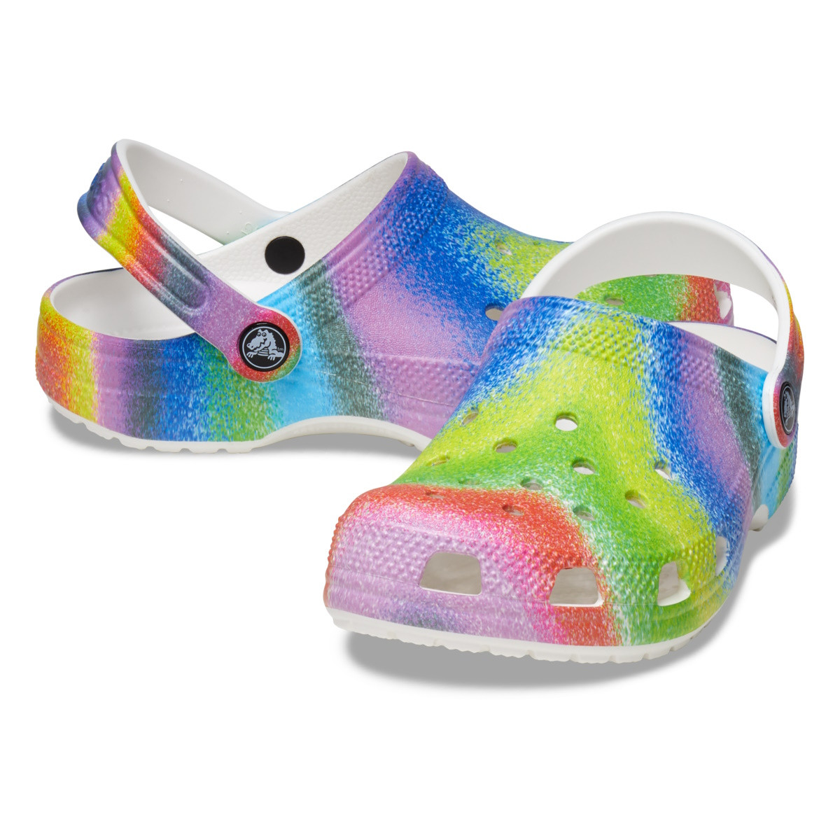 Saboti Crocs Classic Spray Dye Clog Kids Alb - White/Multi - 3 | YEO