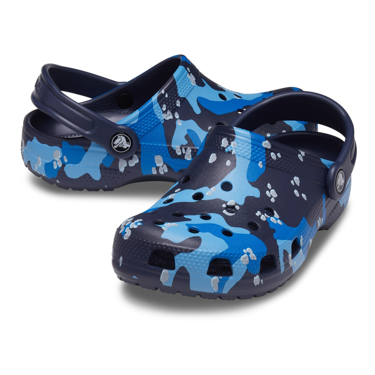 Saboti Crocs Classic Camo Clog Kids Albastru - Navy/Multi - 3 | YEO