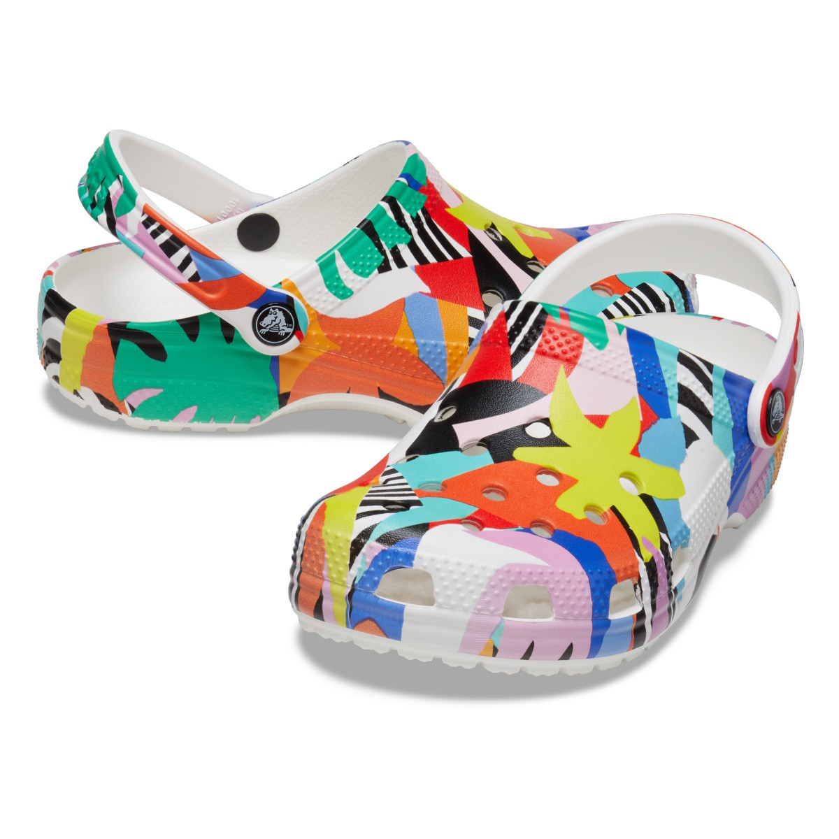 Saboti Crocs Classic Retro Resort Clog Alb - White/Multi - 4 | YEO