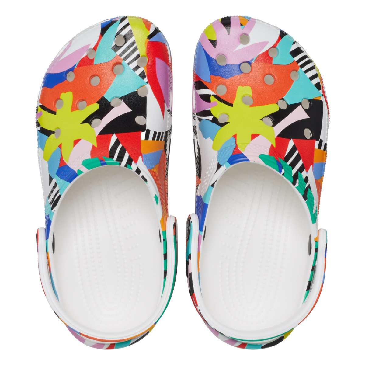 Saboti Crocs Classic Retro Resort Clog Alb - White/Multi - 5 | YEO