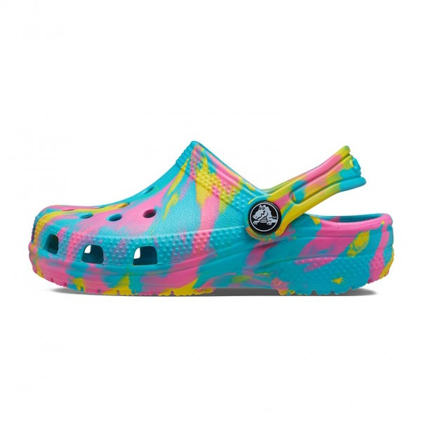 Saboti Crocs Classic Marbled Clog Kids Albastru deschis - Digital Aqua/Multi - 2 | YEO