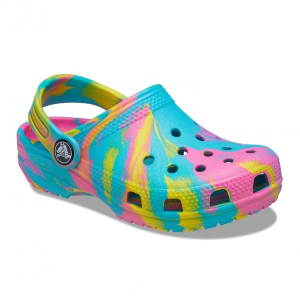 Saboti Crocs Classic Marbled Clog Kids Albastru deschis - Digital Aqua/Multi - 1 | YEO