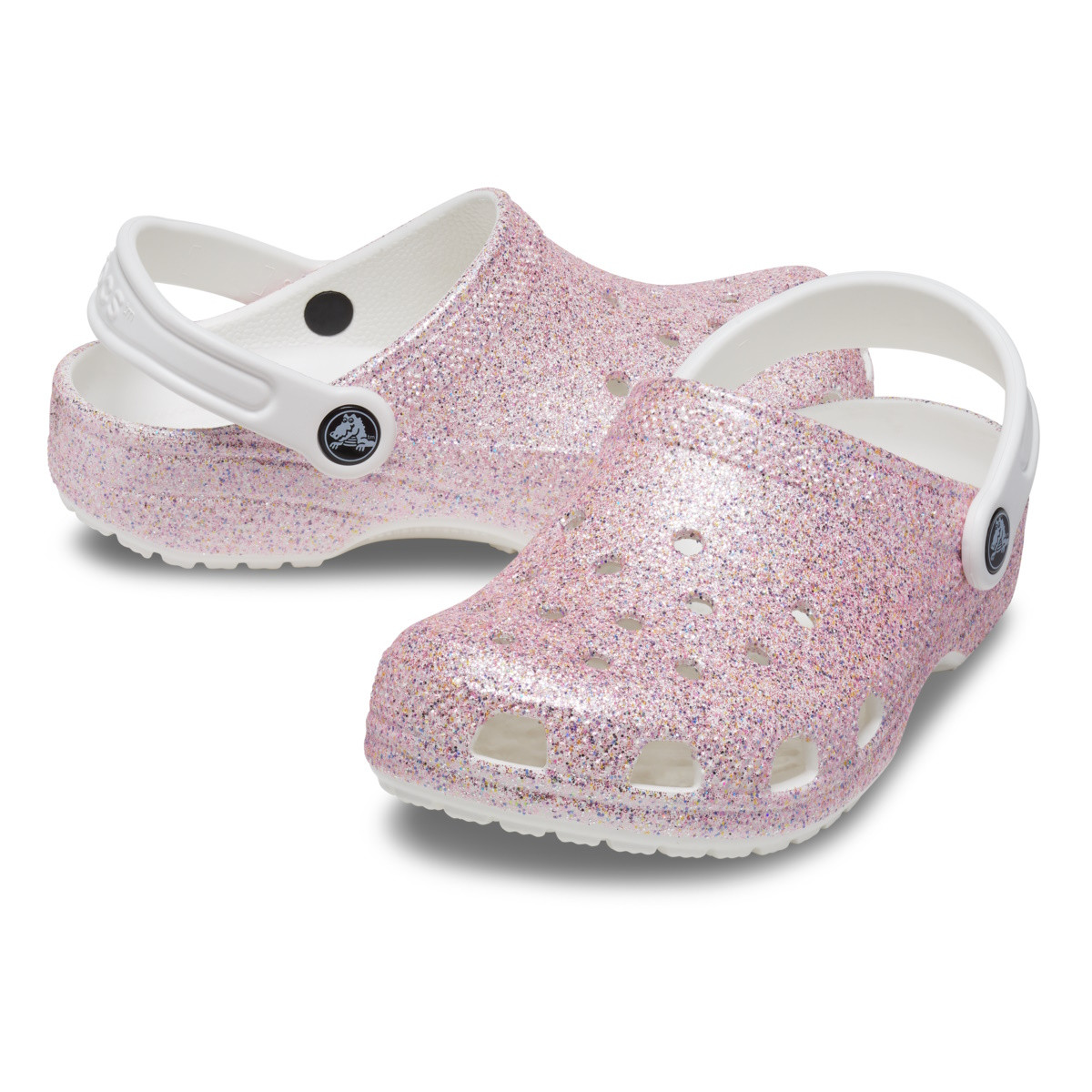 Saboti Crocs Classic Glitter Clog Kids Multicolor - White/Rainbow - 3 | YEO